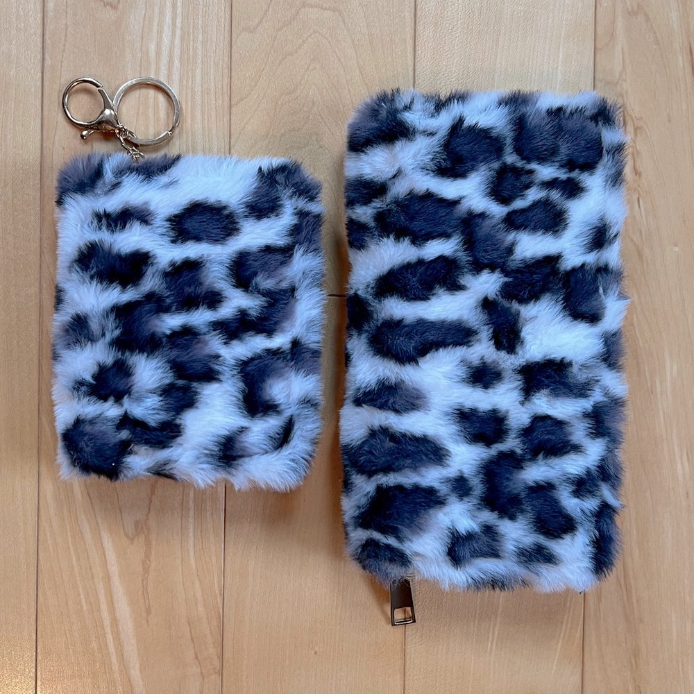 Furry Cheetah Print Wallets